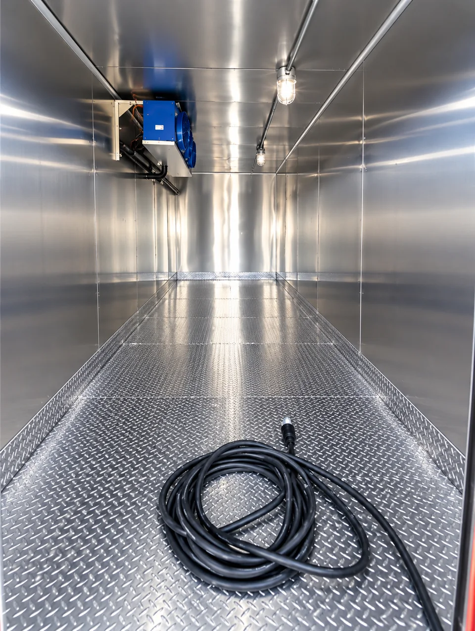 12ft Refrigerated Trailer (Tier 1-4): 12ft refrigerated trailer interior cooling system