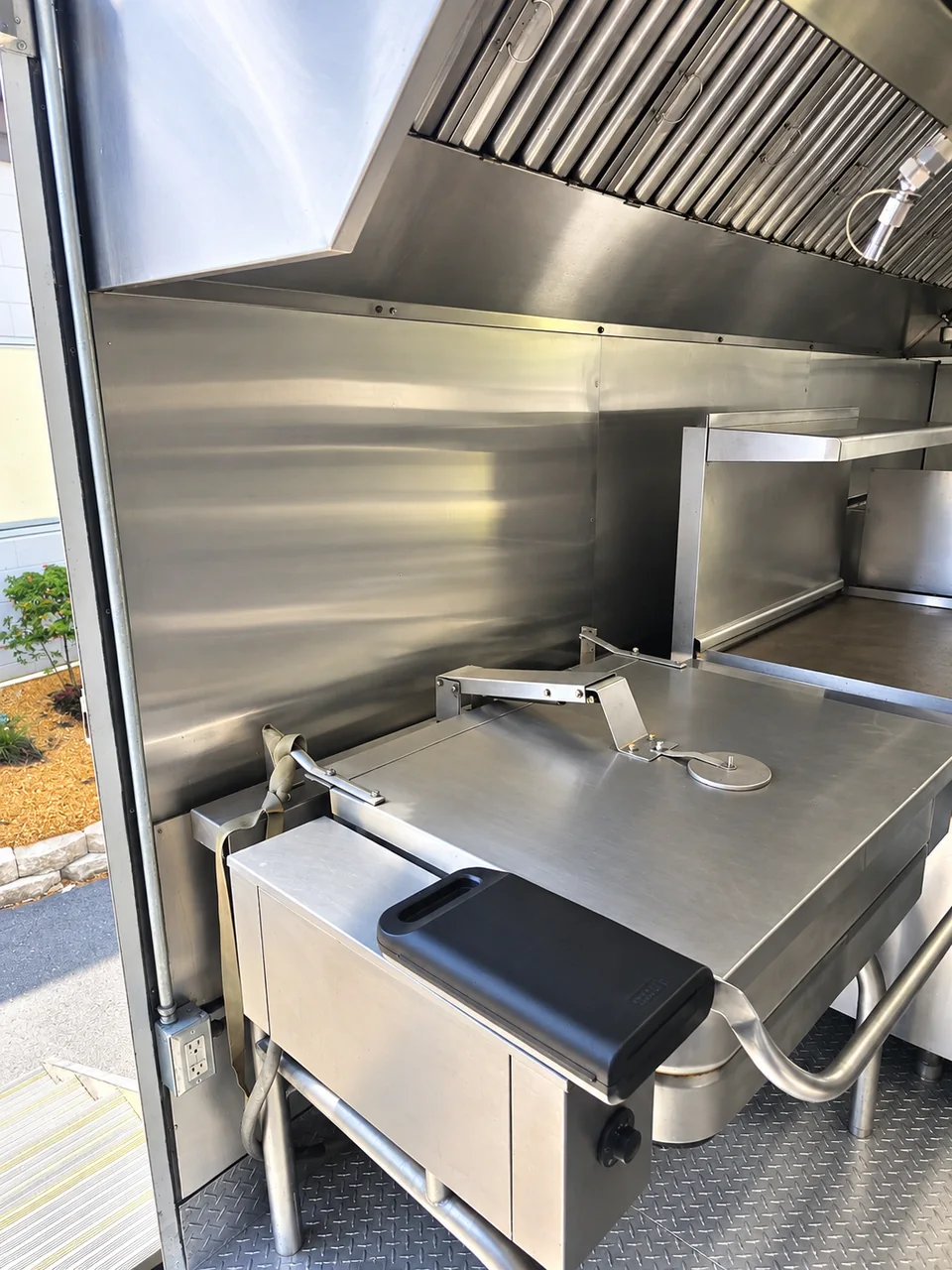 26 ft bulk kitchen trailer rental: Interior view of 26ft Baby Bulk Kitchen
